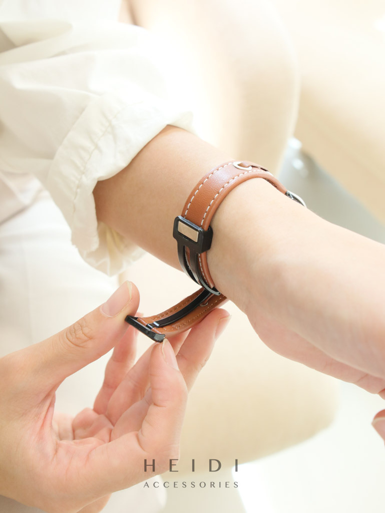 真皮磁扣式錶帶