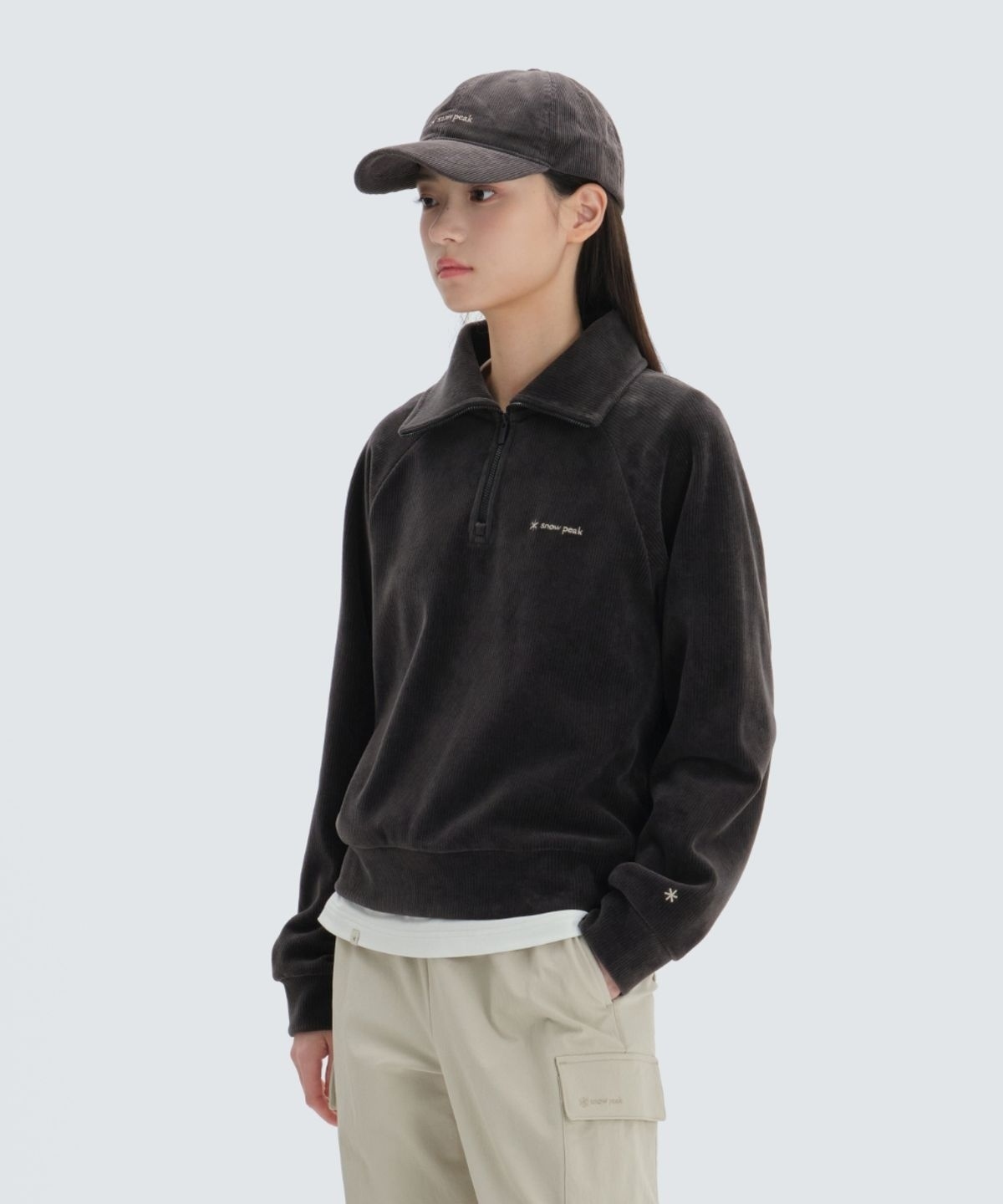 【代購】Snow Peak 雪諾必克 女 Corduroy 燈芯絨 半拉 有領 長袖 S24WWFZT71