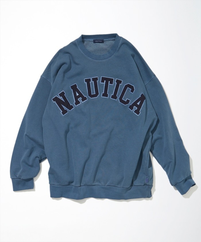 2023AW NAUTICA Pigment Dyed ARCH LOGO SWEATSHIRT 刺繡 字體 水洗 大學T 現貨