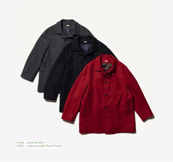 11/19 RE-STOCK: A.PRESSE CASHMERE LIGHT FLANNEL COVERALL JACKET - PRE ORDER ITEM (預訂中)