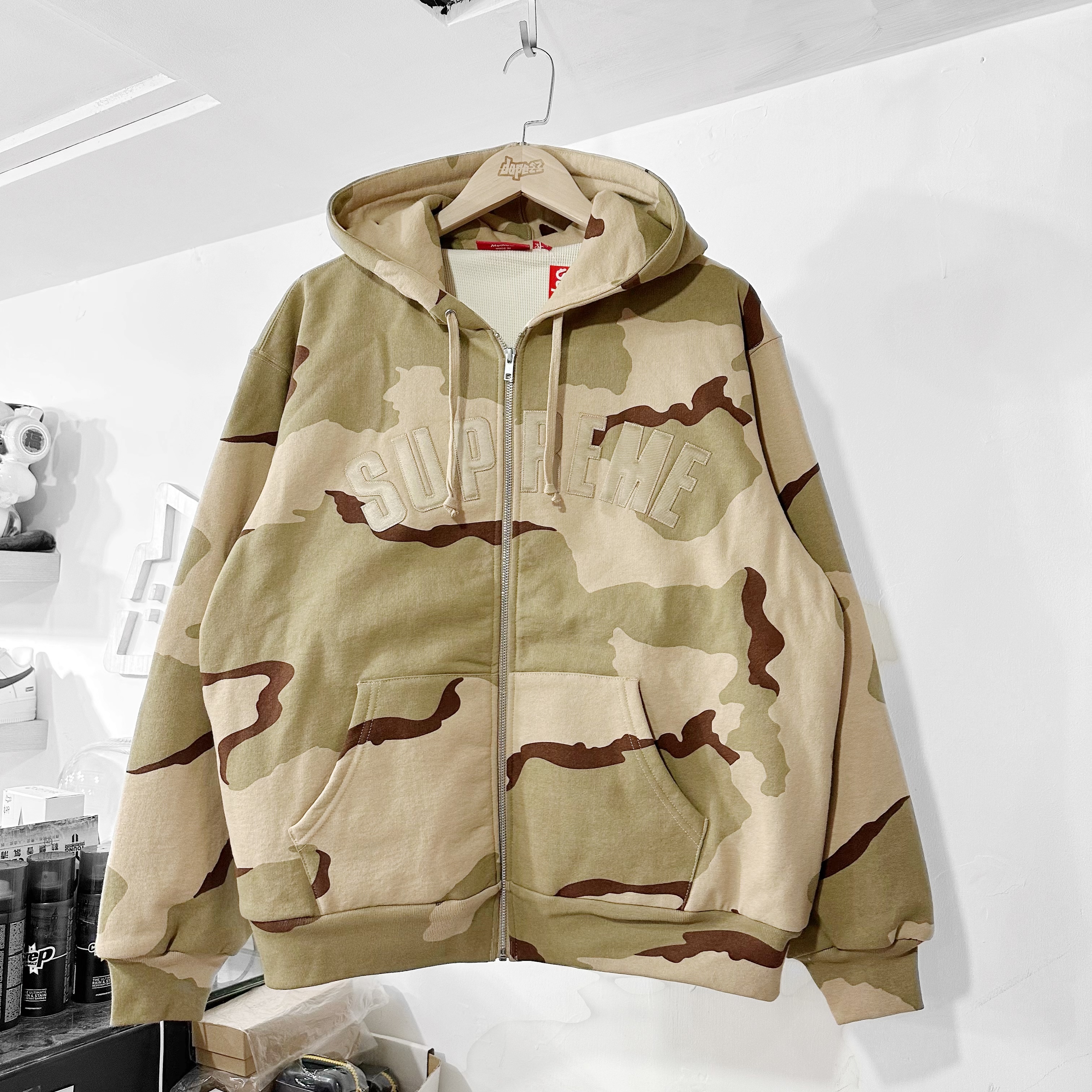 Supreme Arc Thermal Lined Zip Up Hooded Sweatshirt Desert Camo
