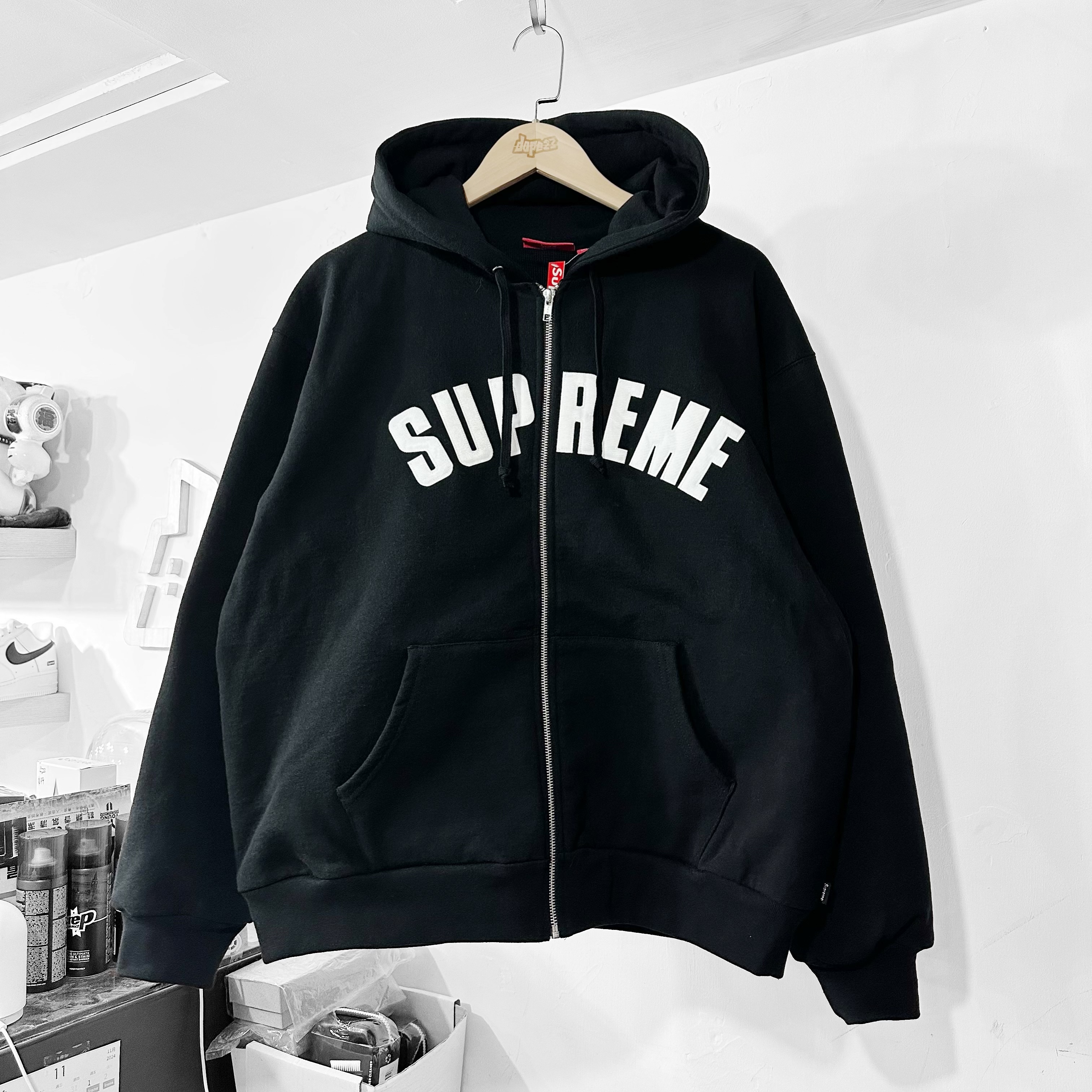 supreme Hooded Zip Up Thermal 黒 L Arc Thermal Zip Up Hooded Sweatshirt Black Men's - FW24 - US