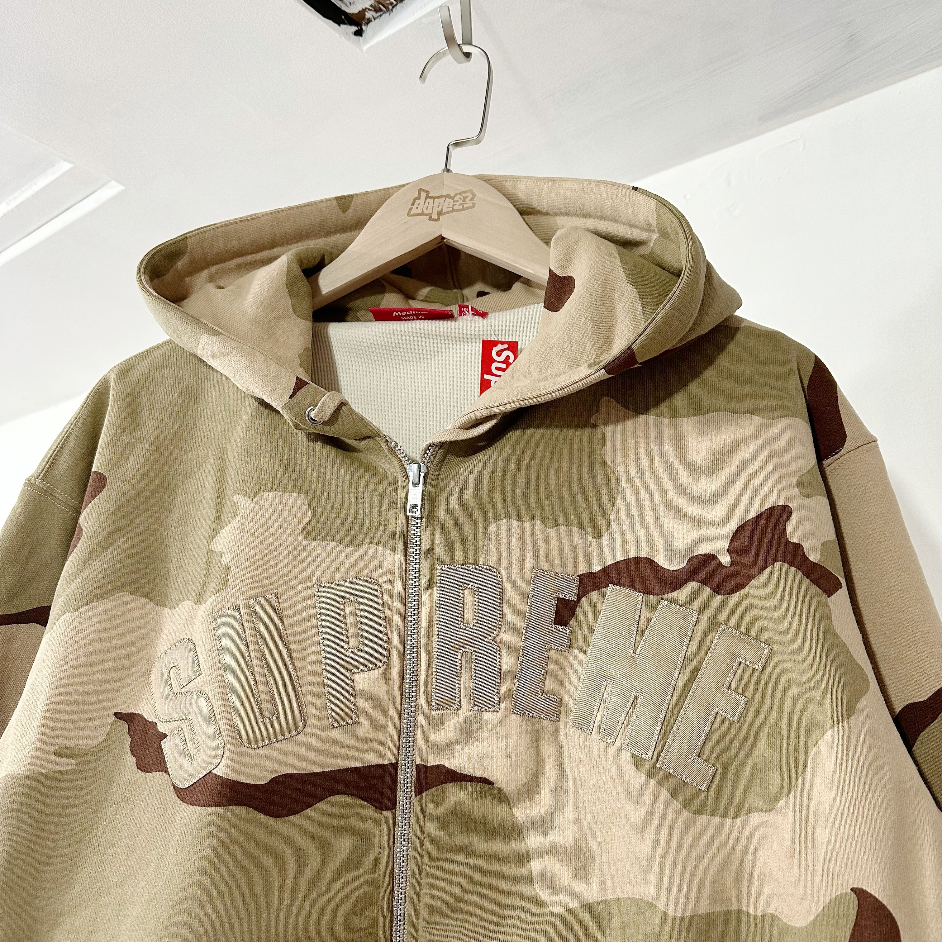 Supreme Arc Thermal Lined Zip Up Hooded Sweatshirt Desert Camo