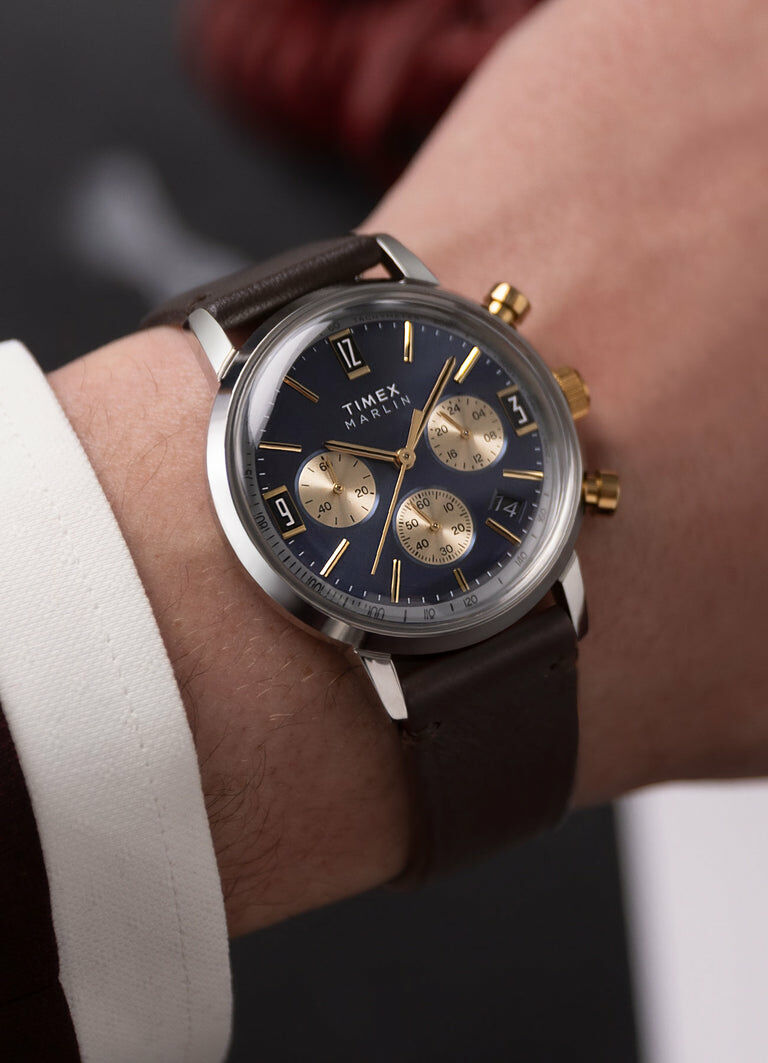 Timex Marlin Chronograph Tachymeter 40mm 皮帶 石英錶 TW2W60400