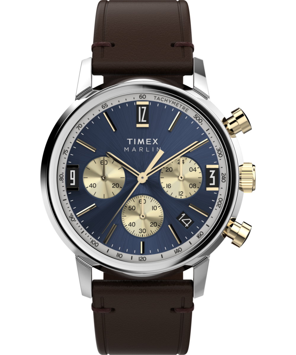 Timex Marlin Chronograph Tachymeter 40mm 皮帶 石英錶 TW2W60400