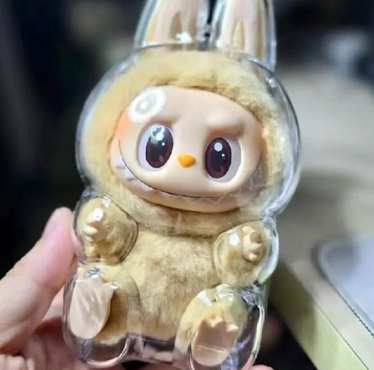 Labubu 搪膠毛絨吊飾 透明保護殼 壓克力 馬卡龍 坐坐派對/現貨