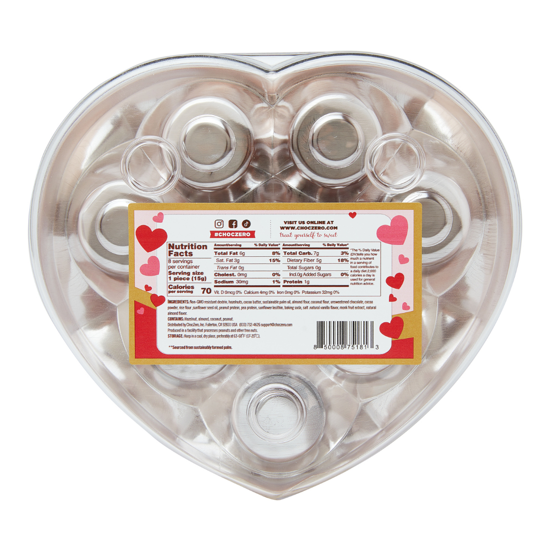 Choczero 純素心心榛子夾心黑朱古力球 120g