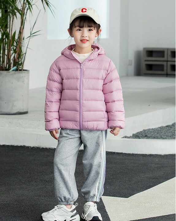 少量現貨 兒童輕羽絨連帽外套 (附收納袋) 8色  <100-170cm> B