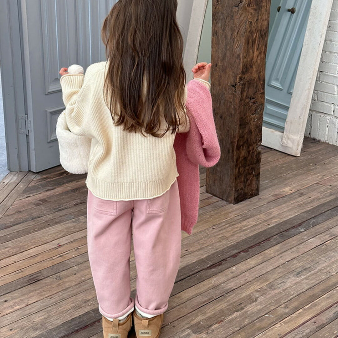 冬季暖心加絨彈力休閒褲