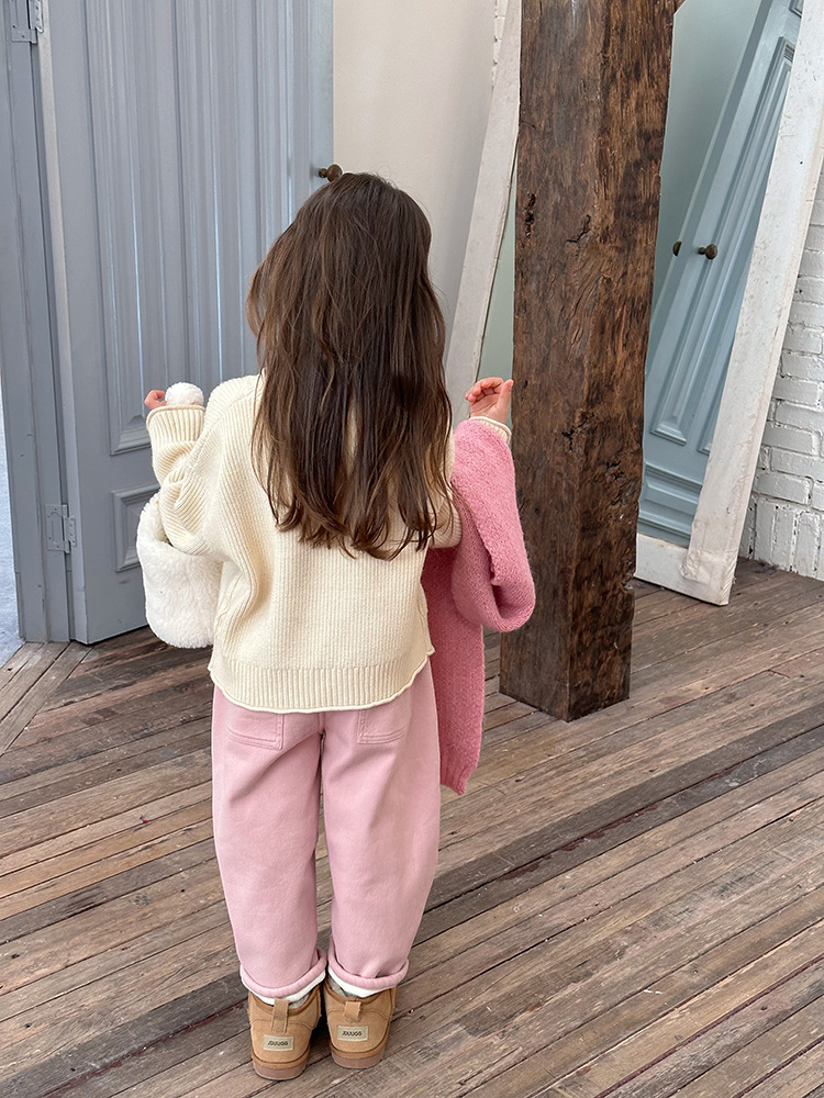 冬季暖心加絨休閒褲-背面