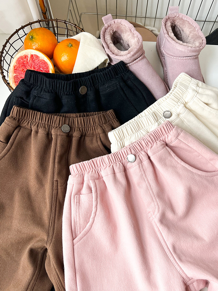 冬季暖心加絨休閒褲-多色