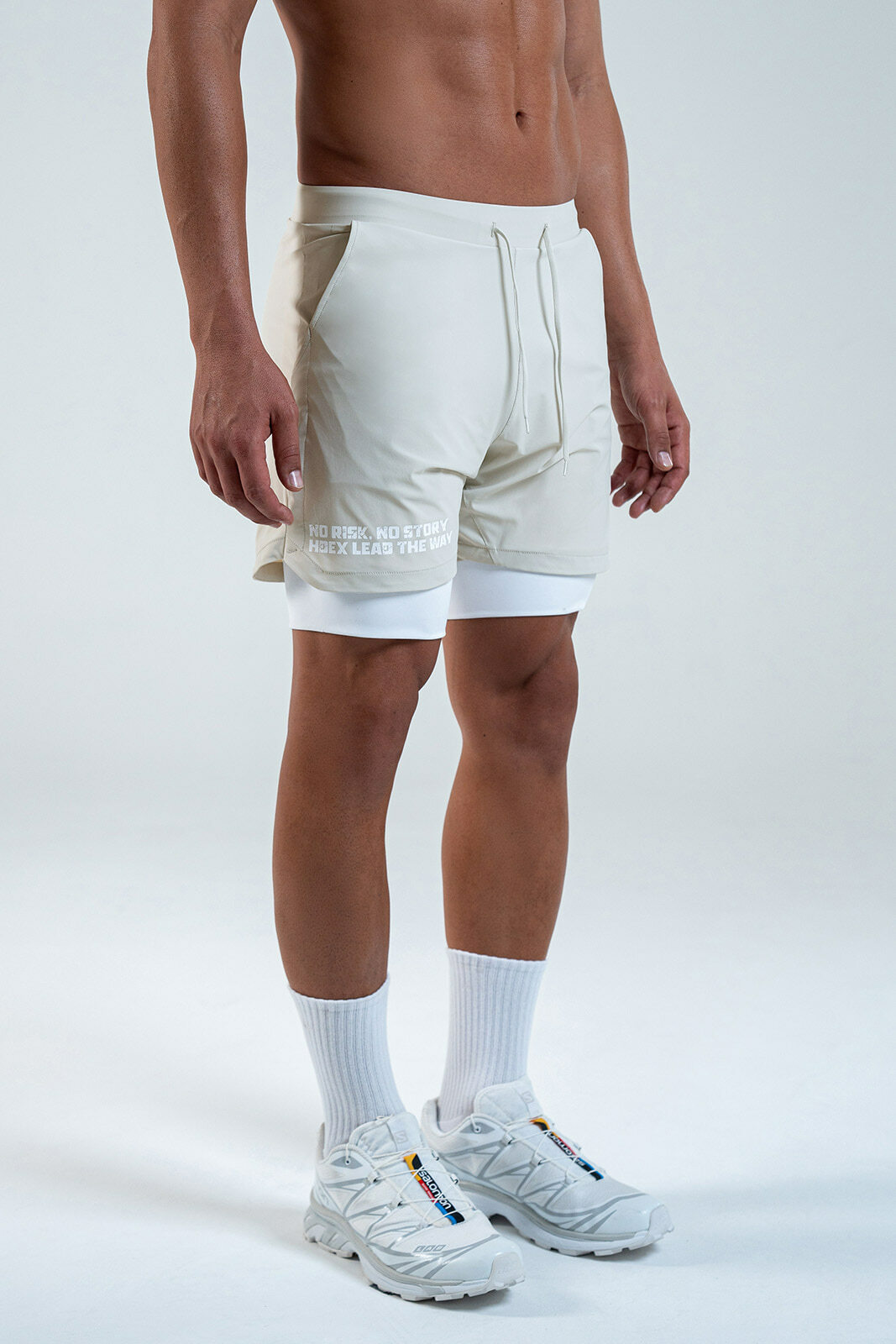 HDEX Nylon 2-in-1 Shorts - GREIGE