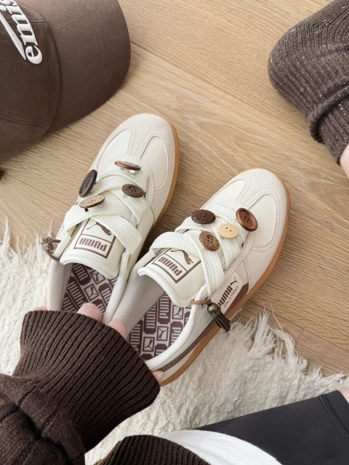 PUMA Palermo 米白色 咖啡色 寬鞋帶 焦糖底 復古 德訓鞋 402109-03/預購