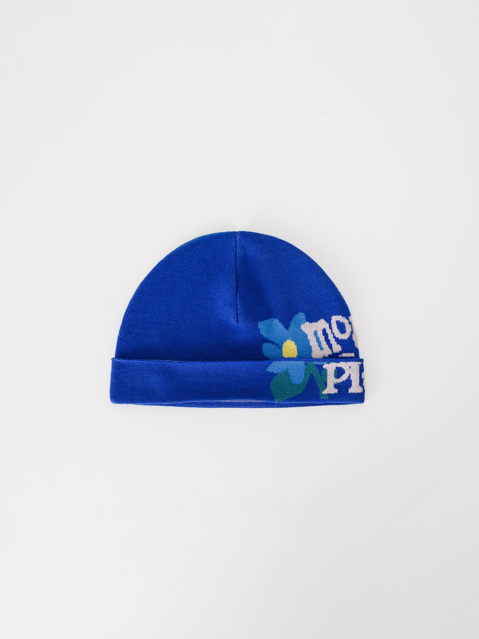 PLATEAU STUDIO x mouggan / logo beanie  絲光羊毛LOGO針織帽 - 亮藍Blue