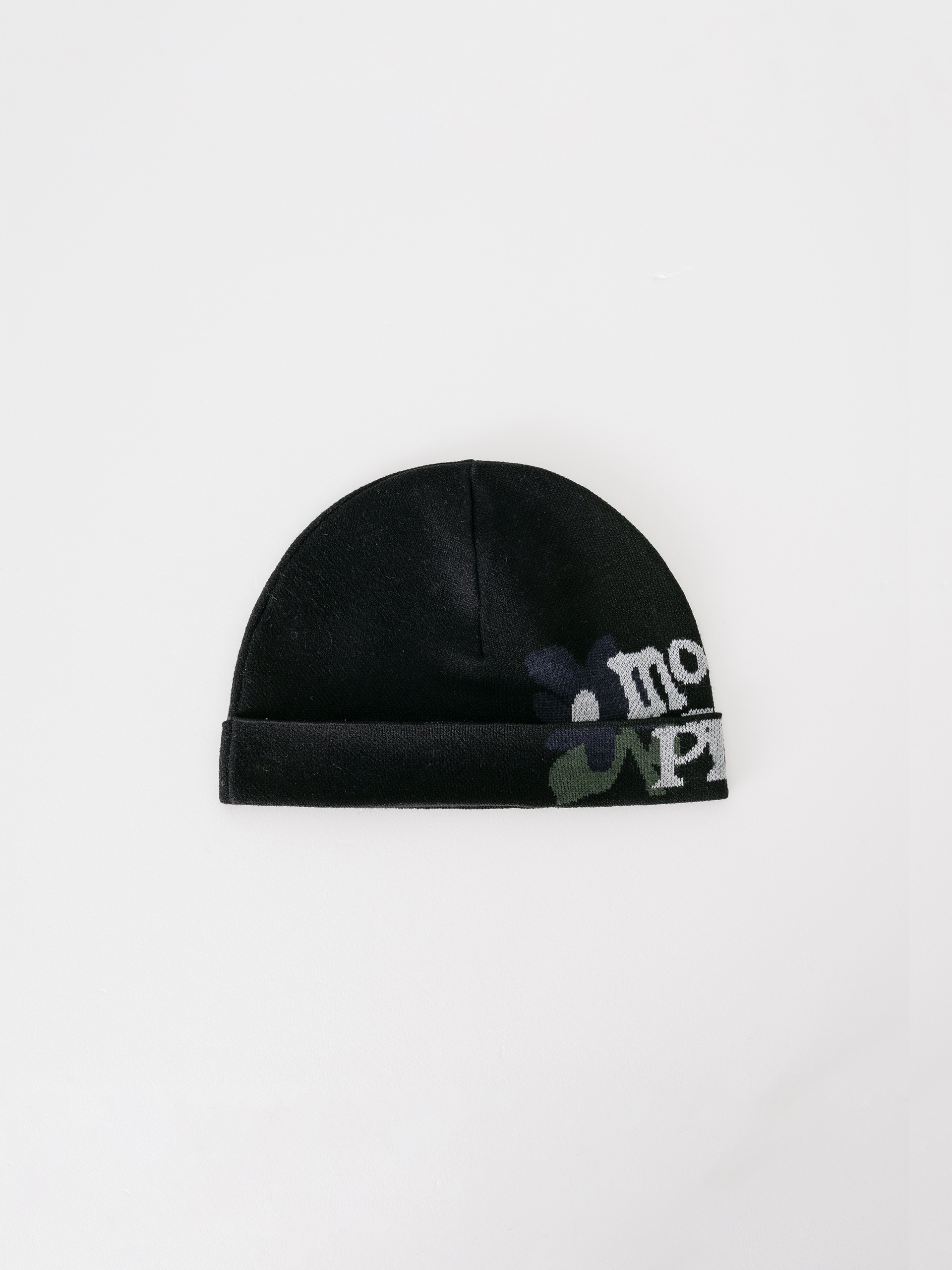 PLATEAU STUDIO x mouggan / logo beanie 絲光羊毛LOGO針織帽 - 黑Black