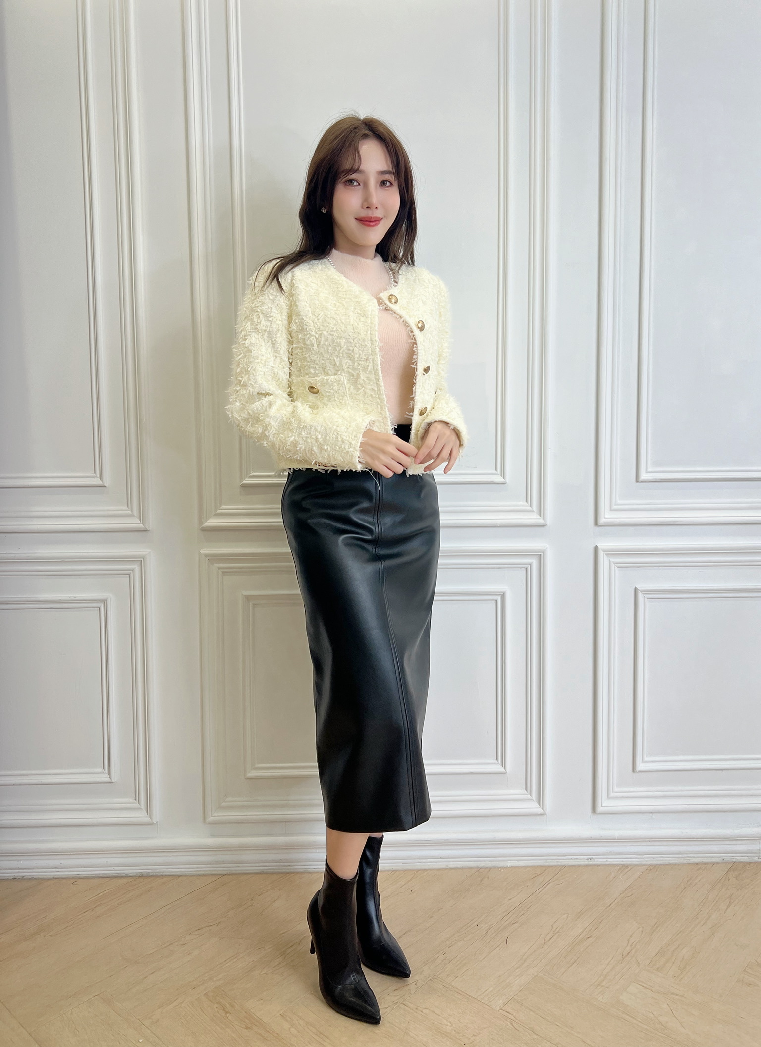 (時髦輕奢)抽鬚金釦外套