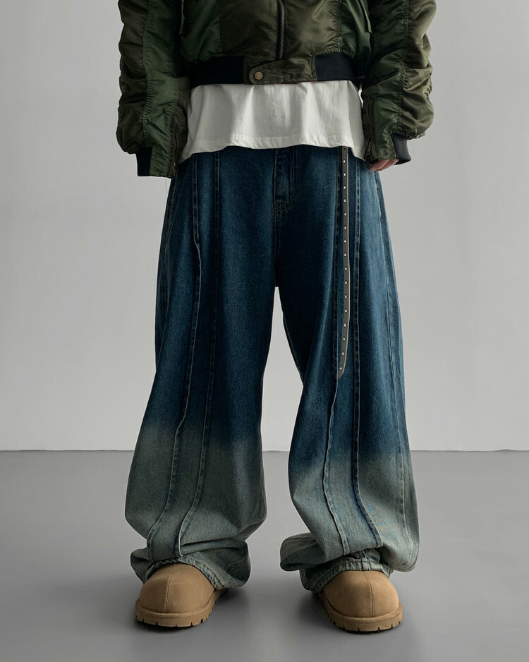 漸層水洗牛仔褲