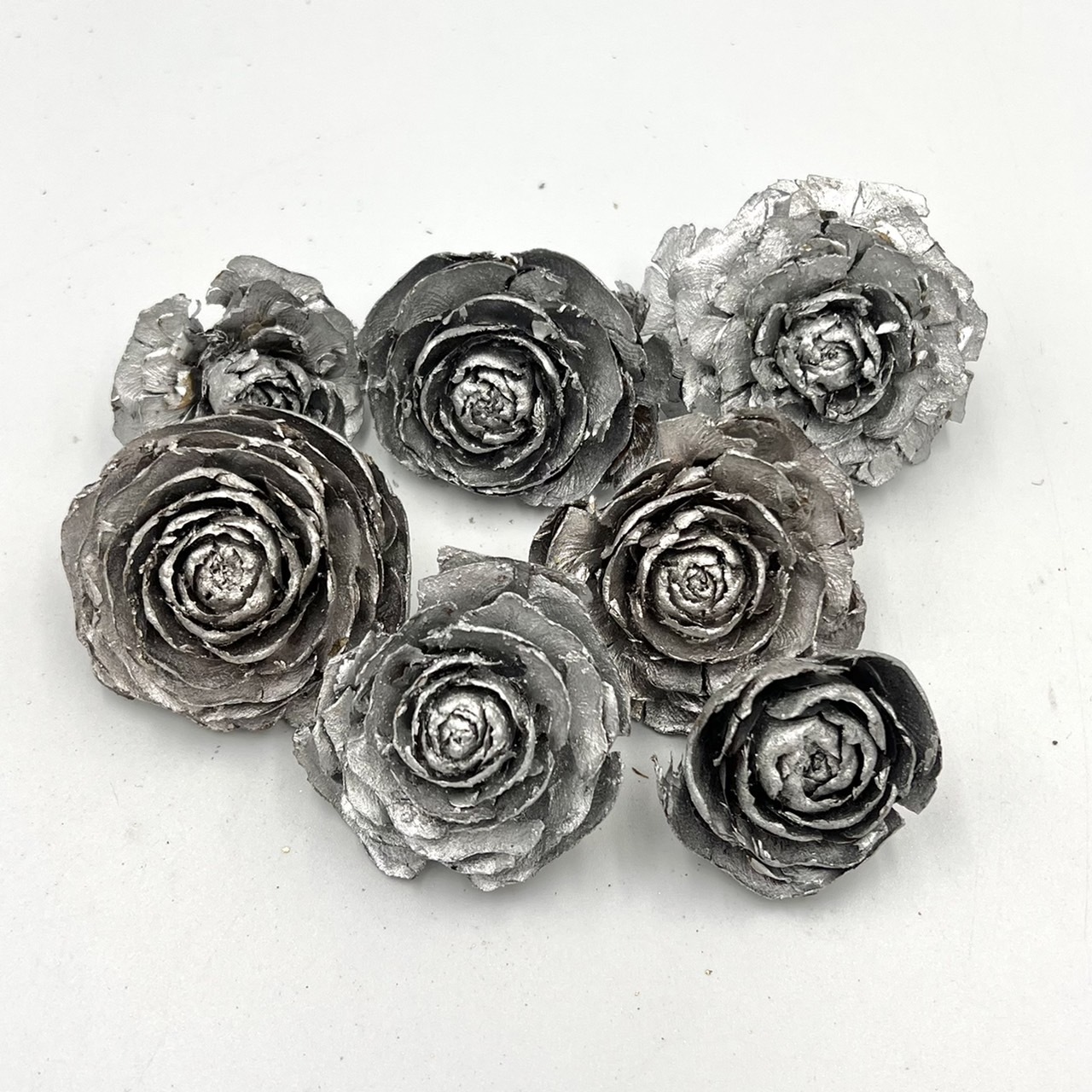 木玫瑰花頭-銀色