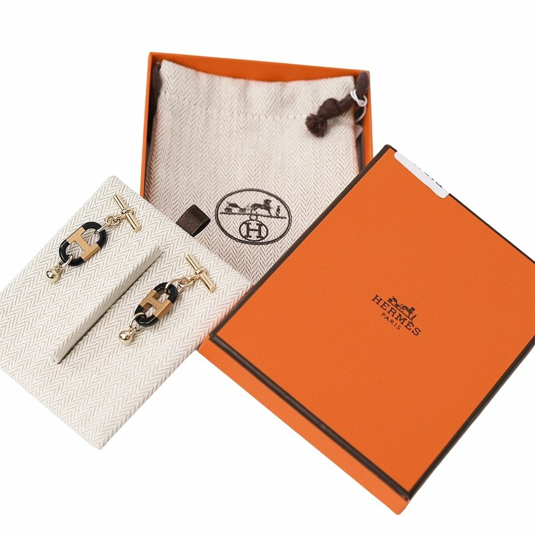 （HERMES）Hermes sur Mer earrings PM HERMES Sur Mer PM Earrings Ch ne d Ankle Buffalo Horn Brand