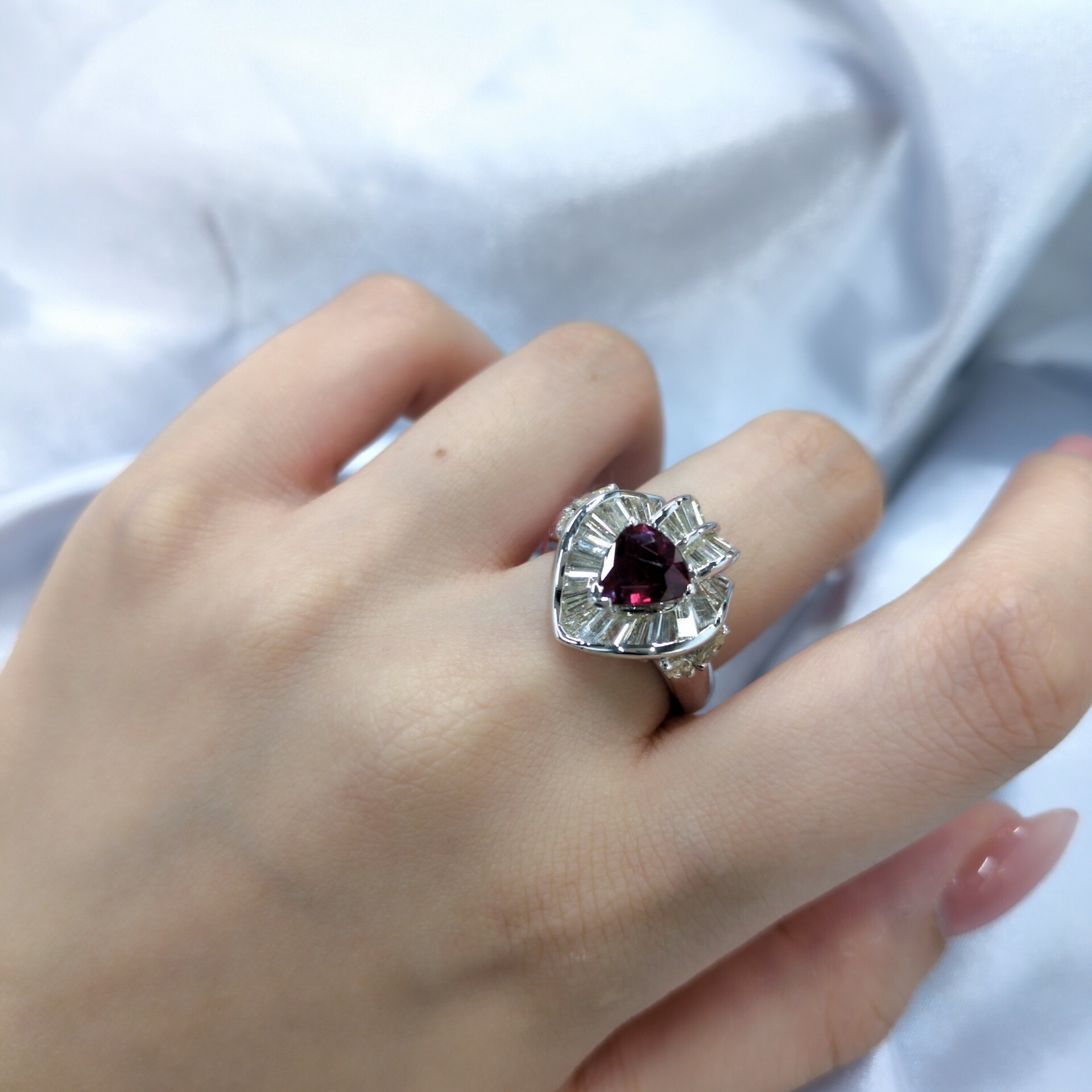 18K White Gold 1.35ct Ruby and Diamond Ring