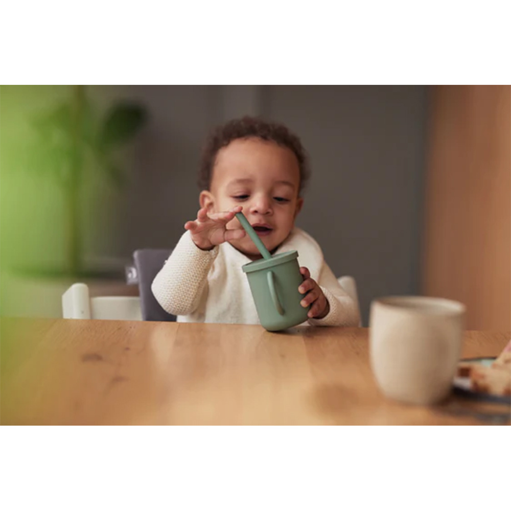 荷蘭Jollein 矽膠吸管水杯-Nougat