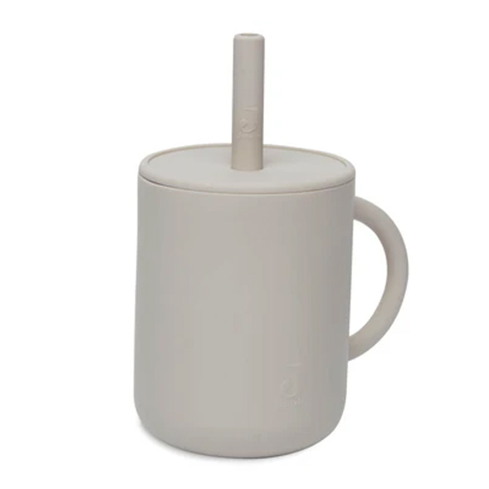 荷蘭Jollein 矽膠吸管水杯-Nougat