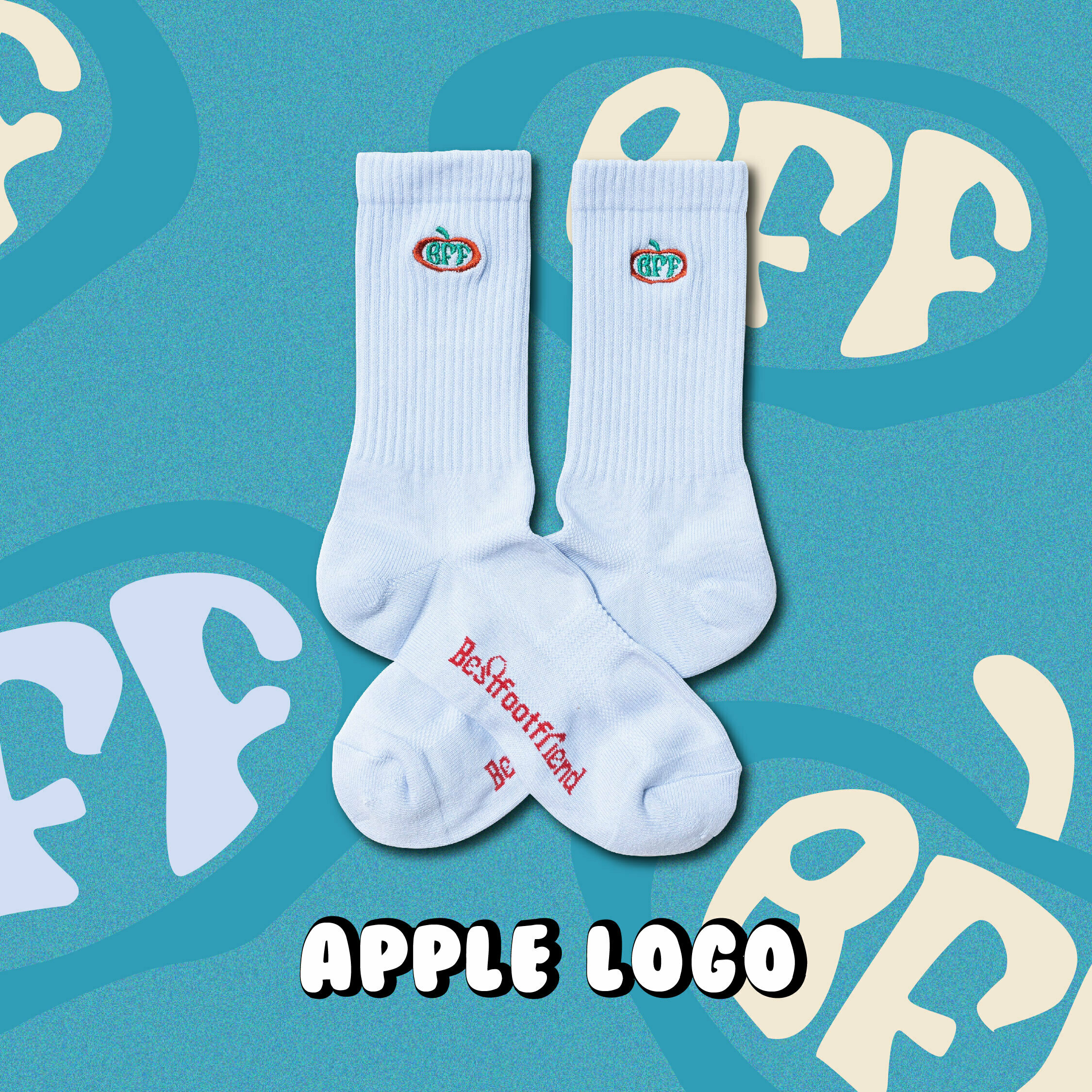 BFF Best foot friend Apple Logo Socks BFF蘋果logo襪【BF24021】