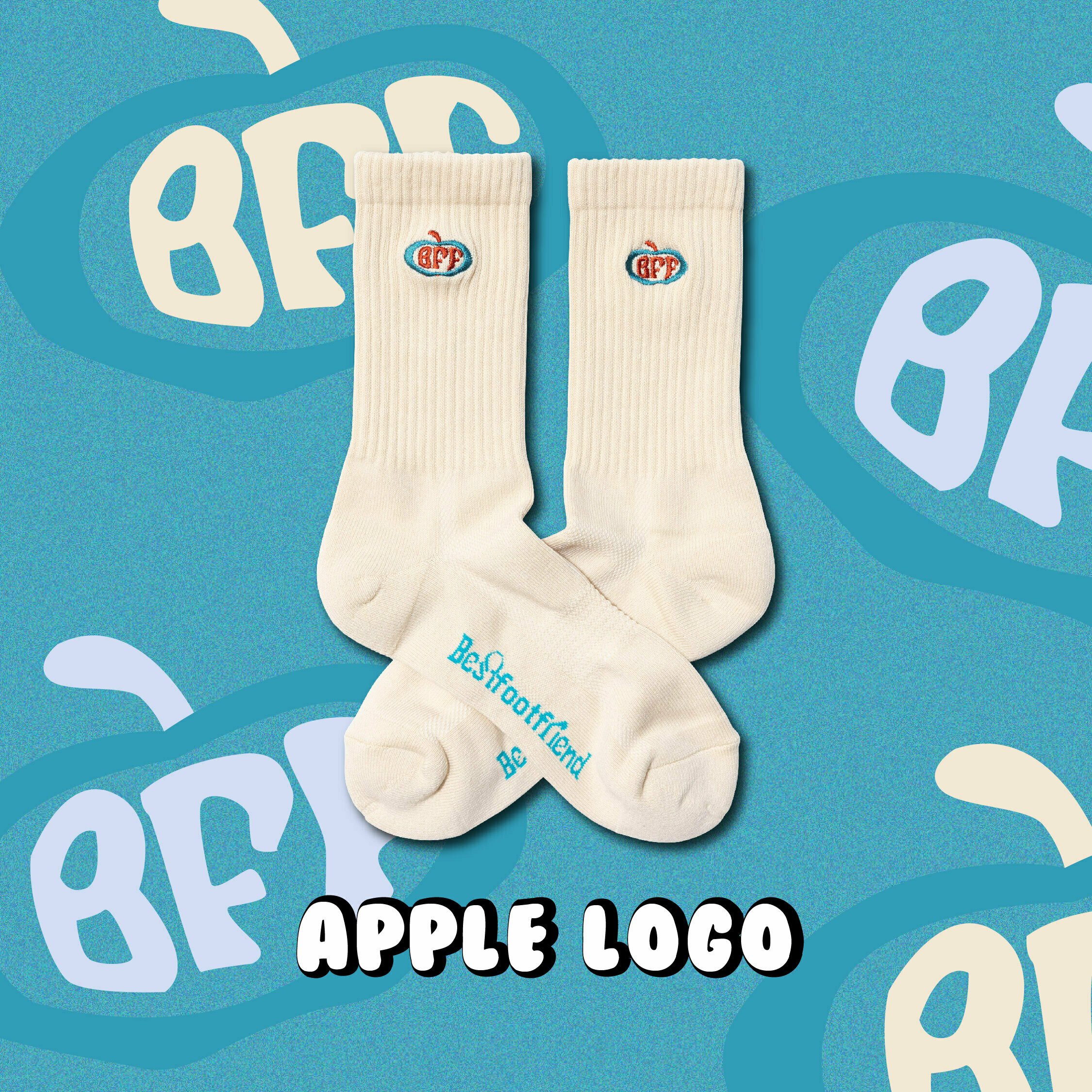 BFF Best foot friend Apple Logo Socks BFF蘋果logo襪【BF24021】