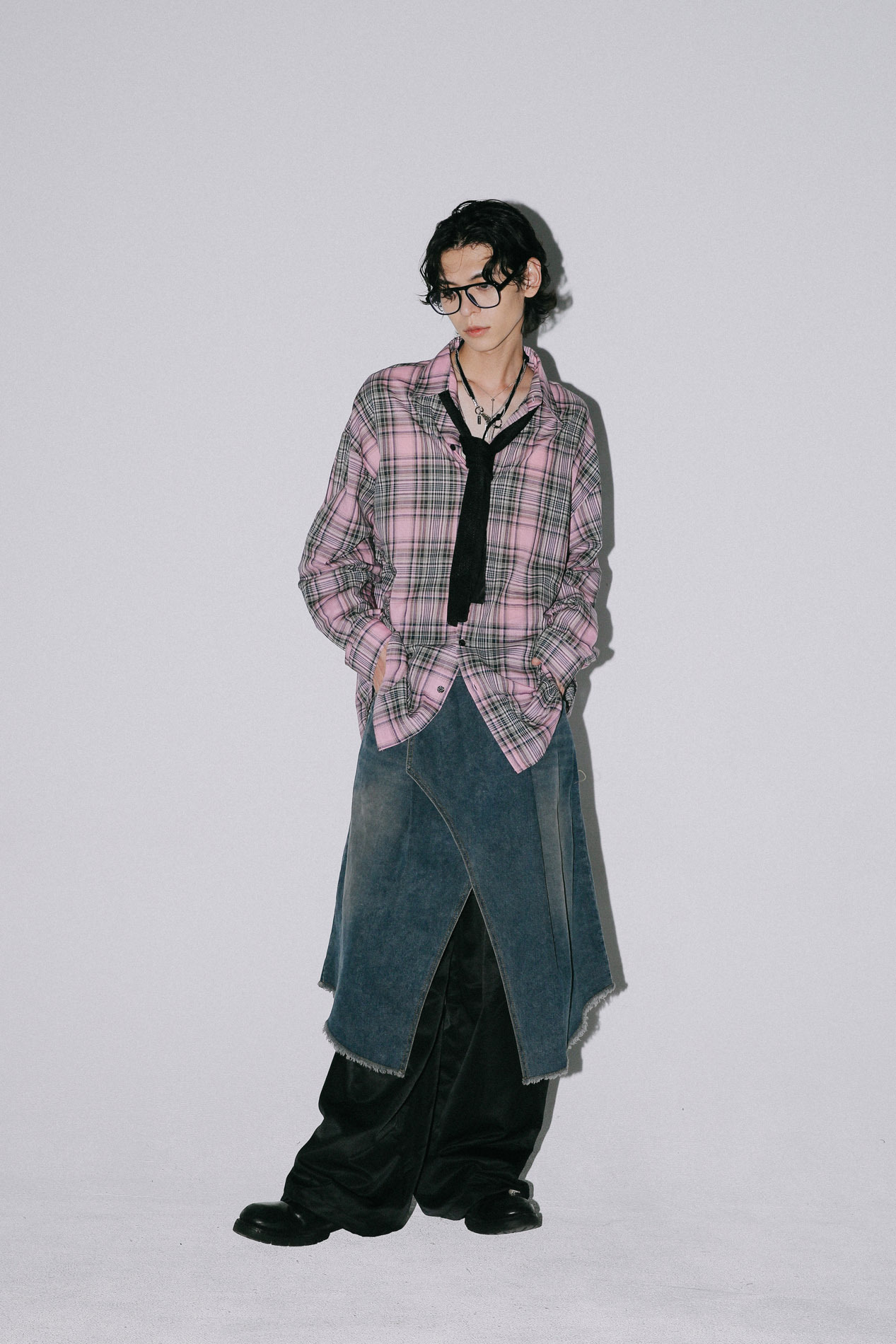 【Unisex】Curse String Check Shirt #襯衫