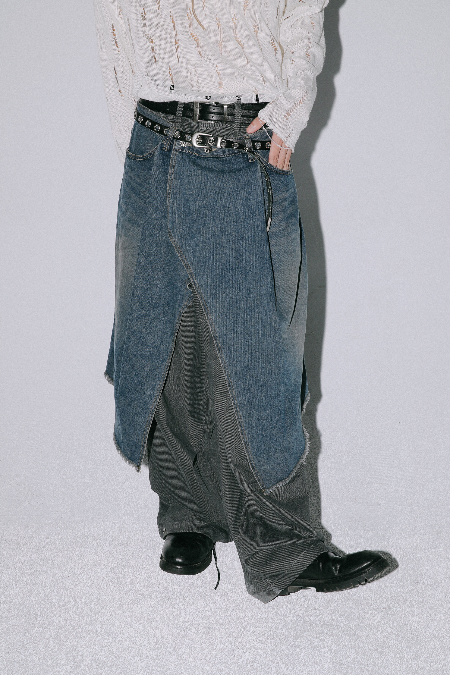 【Unisex】Wrapping Denim Skirt #裙子