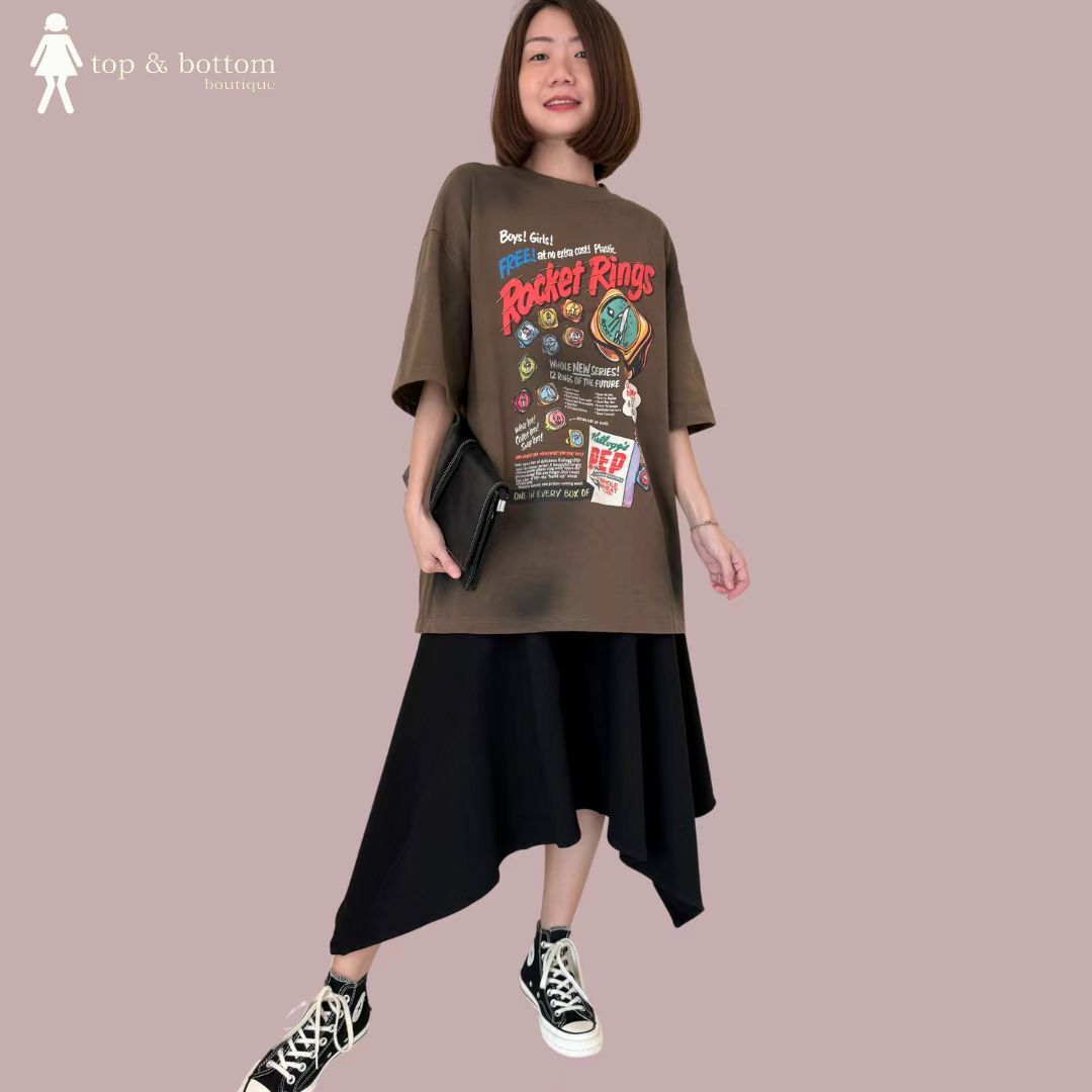 CASUAL ASYMMETRIC MIDI SKIRT