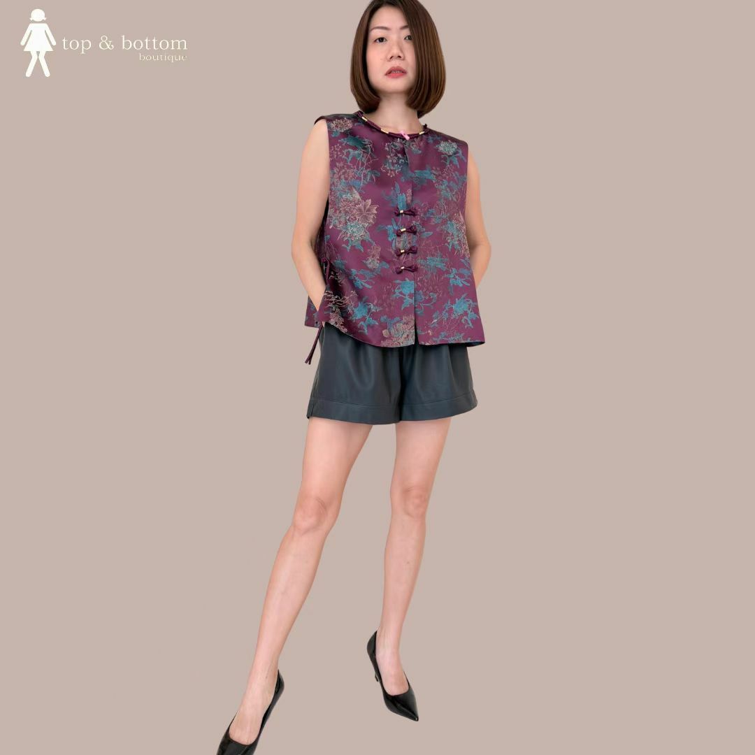 EMBROIDERED BROCADE SILK VEST