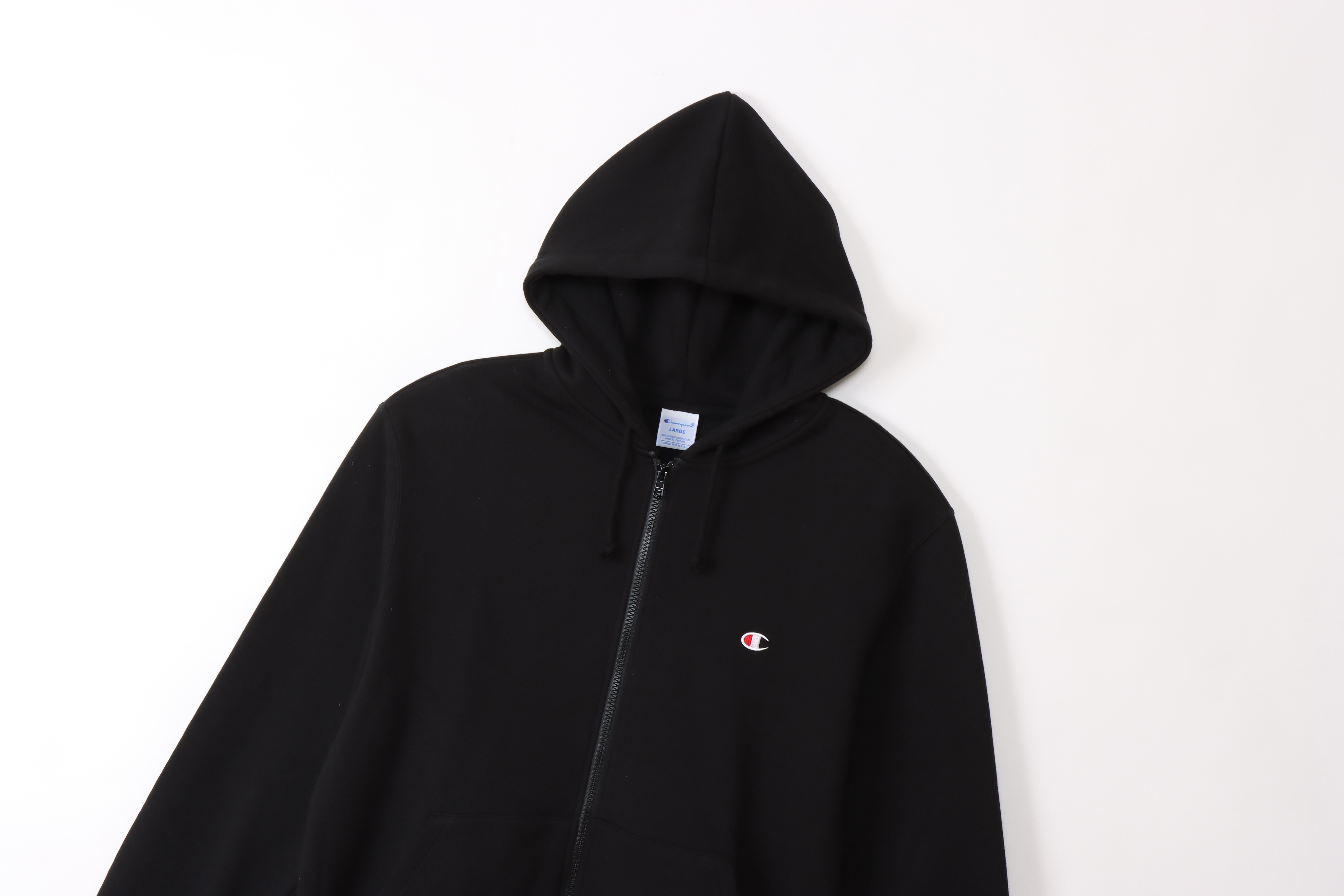 男款 - BASIC 小C LOGO 連帽長袖外套-黑色（C3-Y137-090）