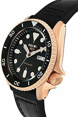 Seiko 精工 Men's SRPD76K1 Sports Black Dial Rose Gold PVD Watch 運動黑色錶盤玫瑰金 PVD ​​手錶