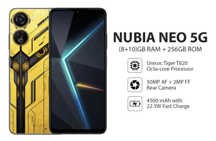 Nubia Neo - 5G Network (8GB RAM + 256GB ROM)