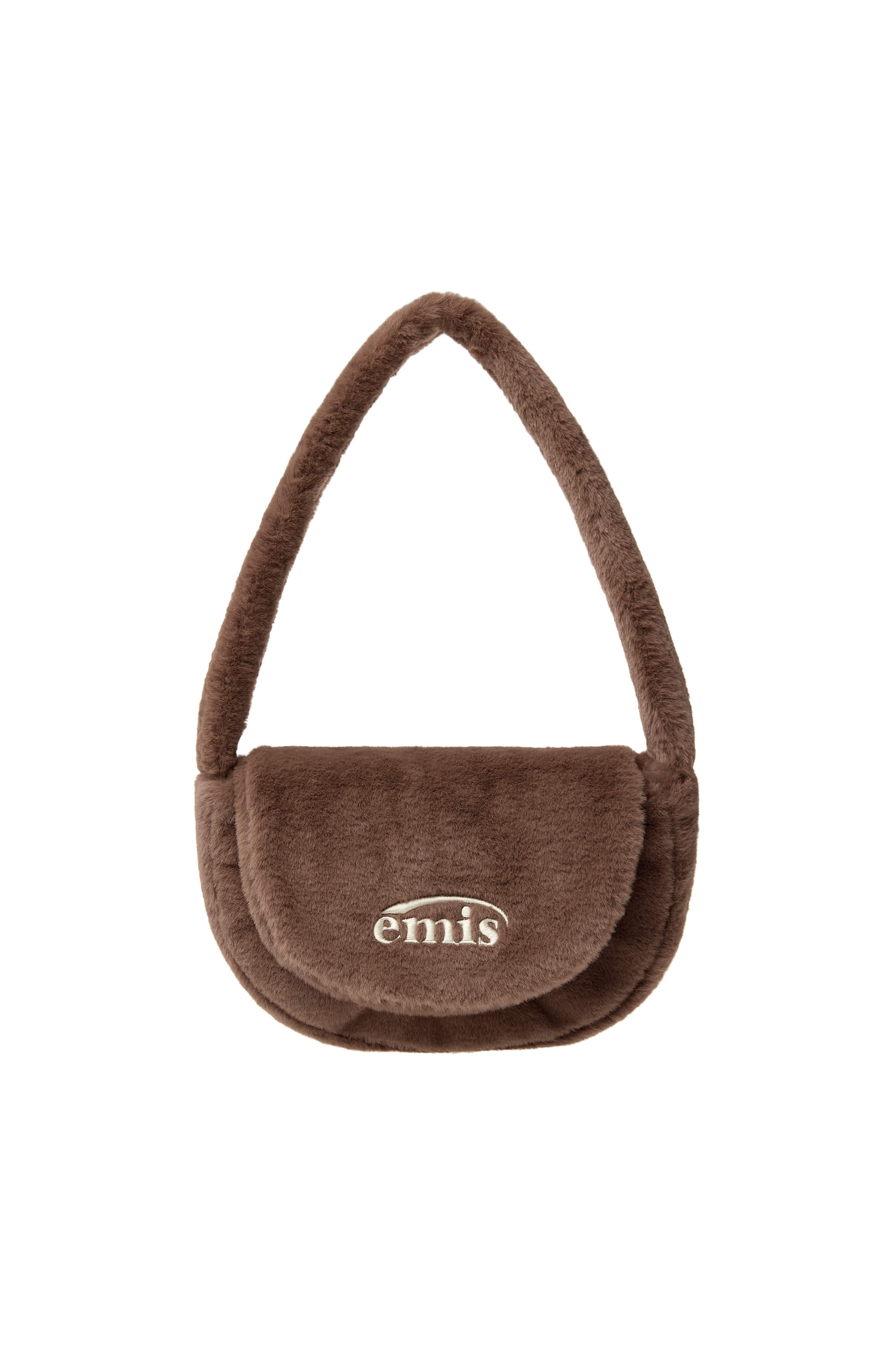 EMIS FUR HALF MOON FLAP BAG