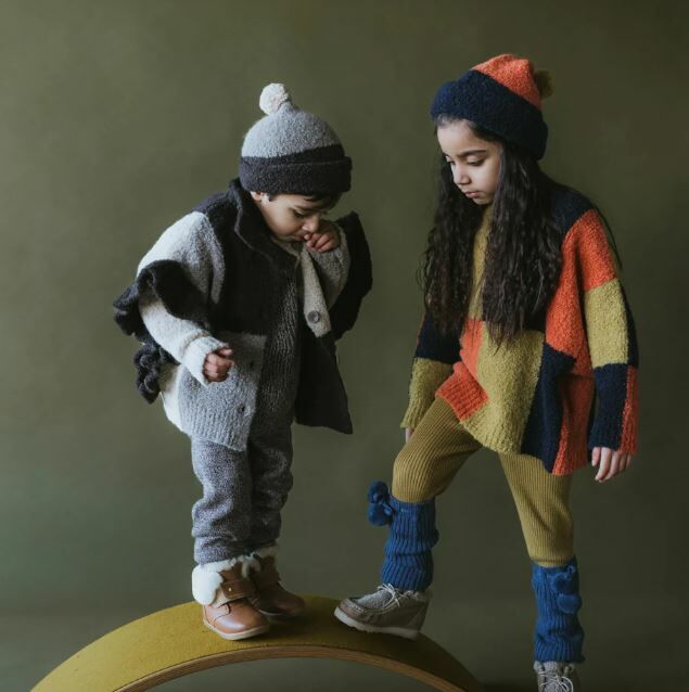 MABLI 毛球拼色毛帽 Corneli Beanie - Natural