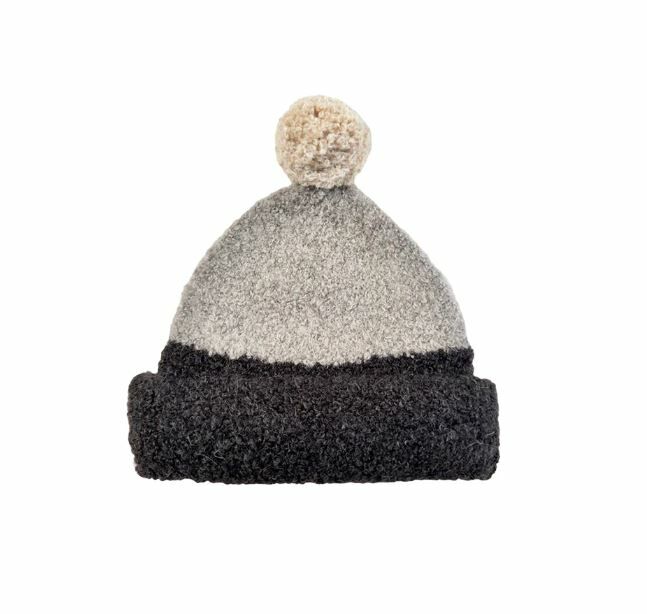 MABLI 毛球拼色毛帽 Corneli Beanie - Natural