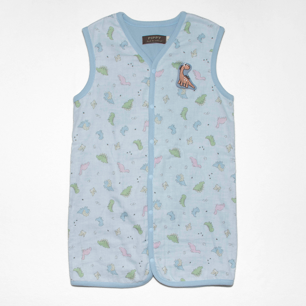 PIPPY 小恐龍防踢背心+毛球帽3件組初生禮盒 水