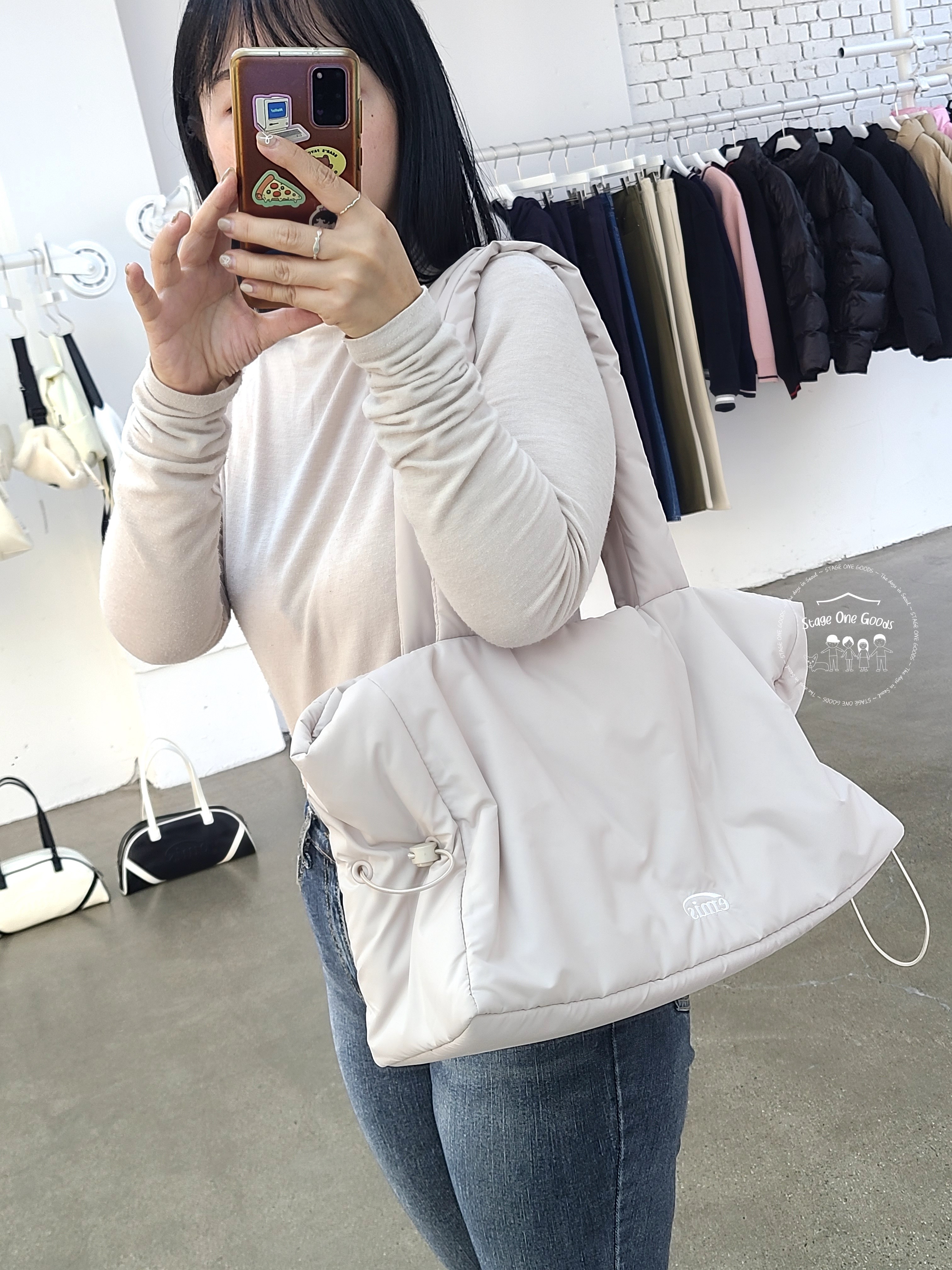 EMIS PUFFER STRING TOTE BAG