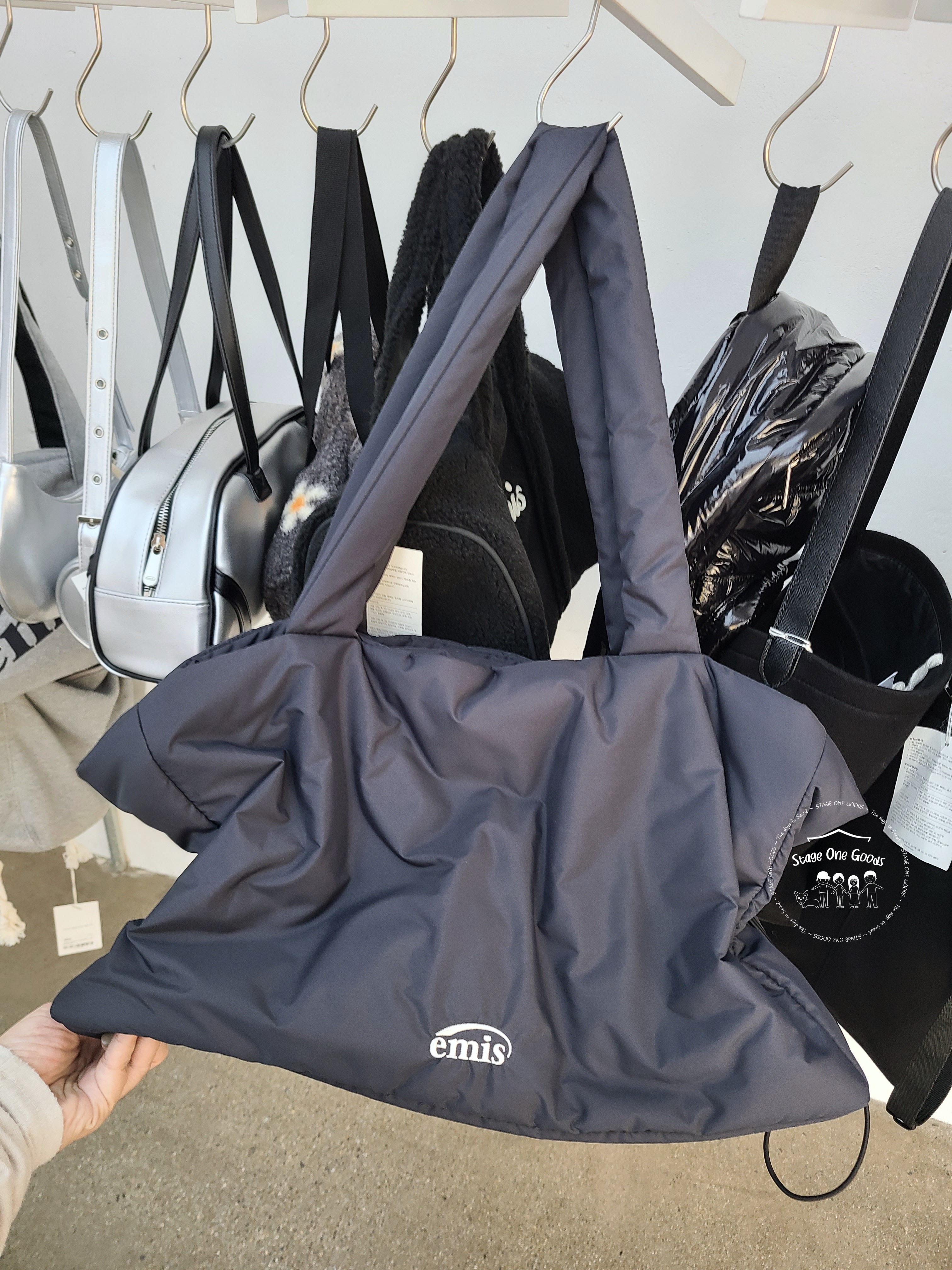【EMIS】PUFFER STRING TOTE BAG R4874 PUFFER STRING TOTE BAG-BEIGE - EMIS