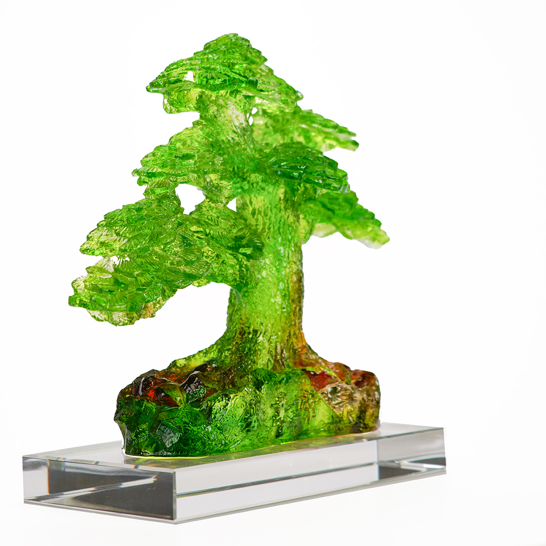 琉璃常青樹擺件｜寓意長青富貴 招財納福 家居辦公風水裝飾