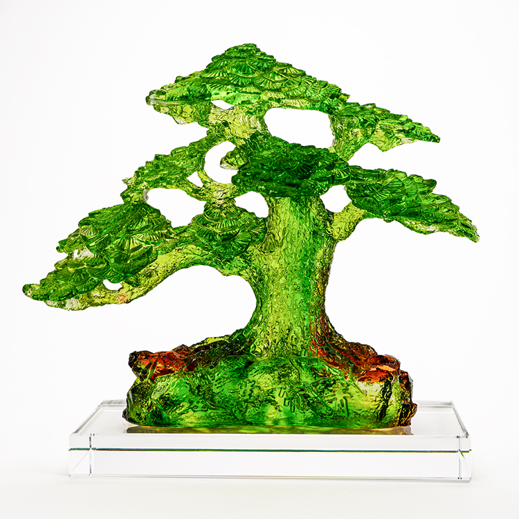 送禮首選：鹿港窯琉璃，常青樹琉璃擺件，祝開業喬遷基業長青！