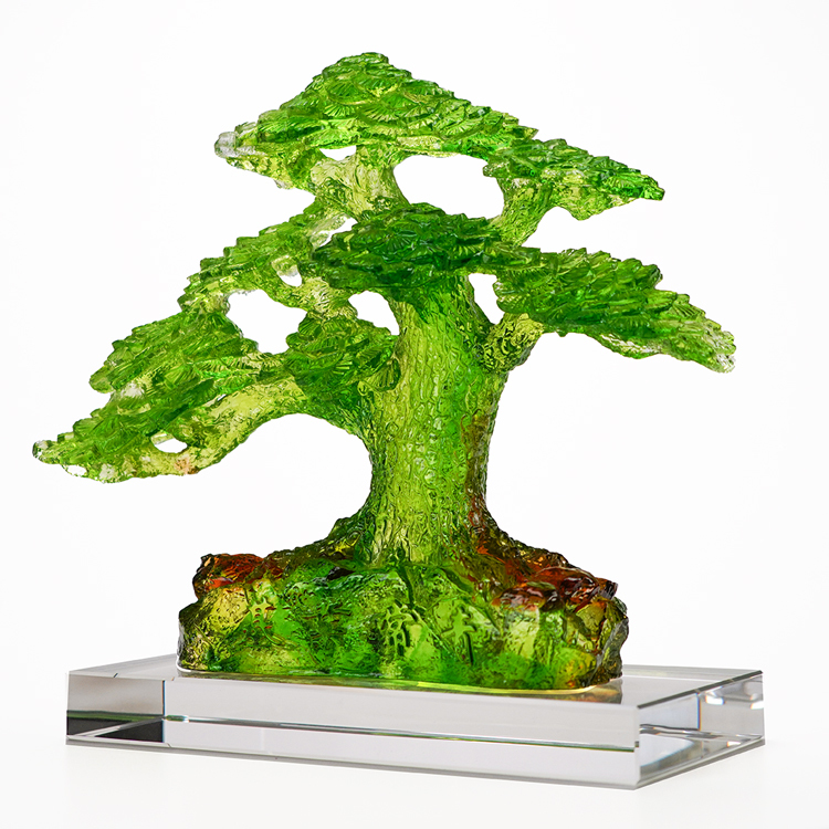 送禮首選：鹿港窯琉璃，常青樹琉璃擺件，祝開業喬遷基業長青！