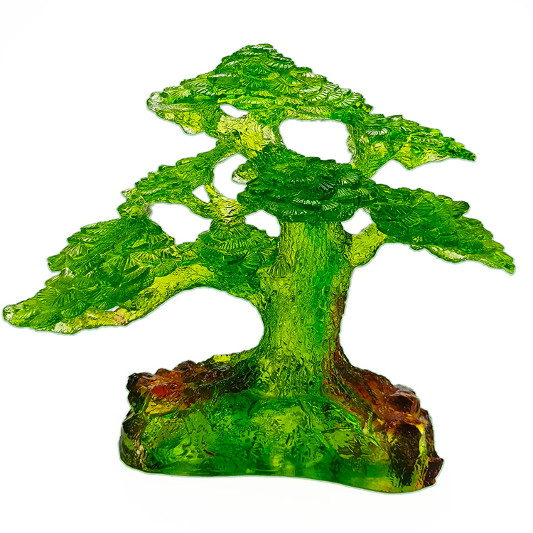 送禮首選：鹿港窯琉璃，常青樹琉璃擺件，祝開業喬遷基業長青！