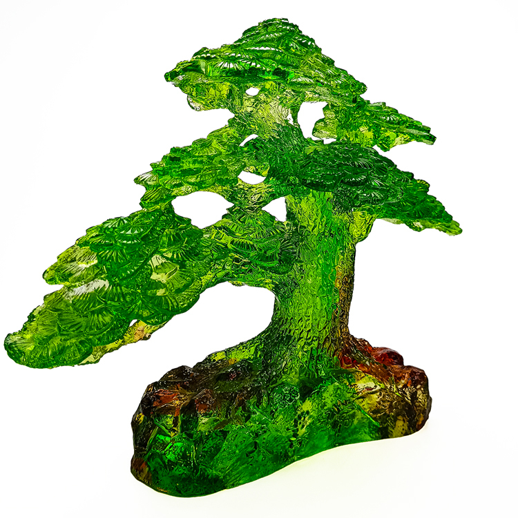 送禮首選：鹿港窯琉璃，常青樹琉璃擺件，祝開業喬遷基業長青！