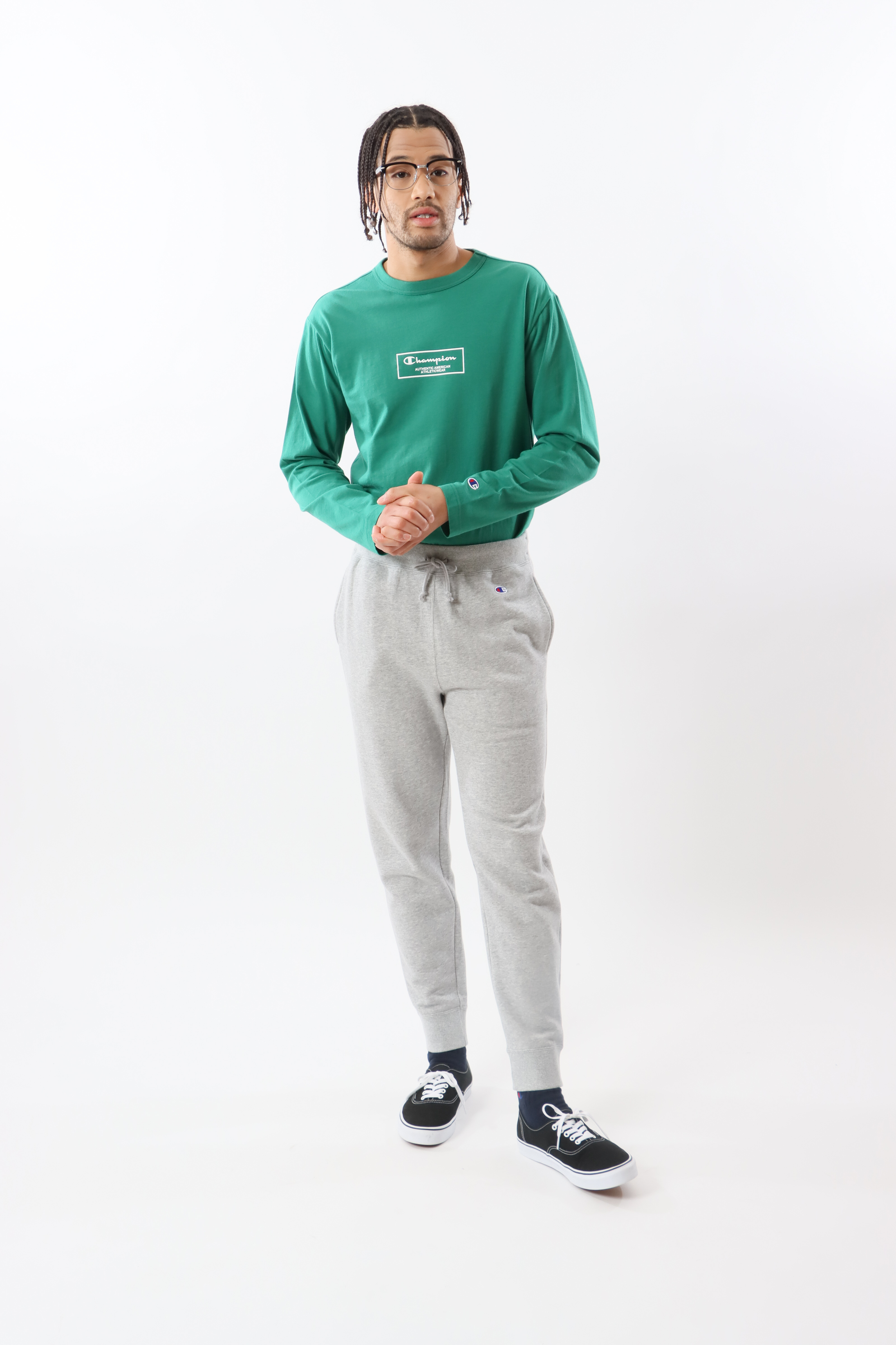 男款 BASIC 刷毛休閒運動棉褲(灰)