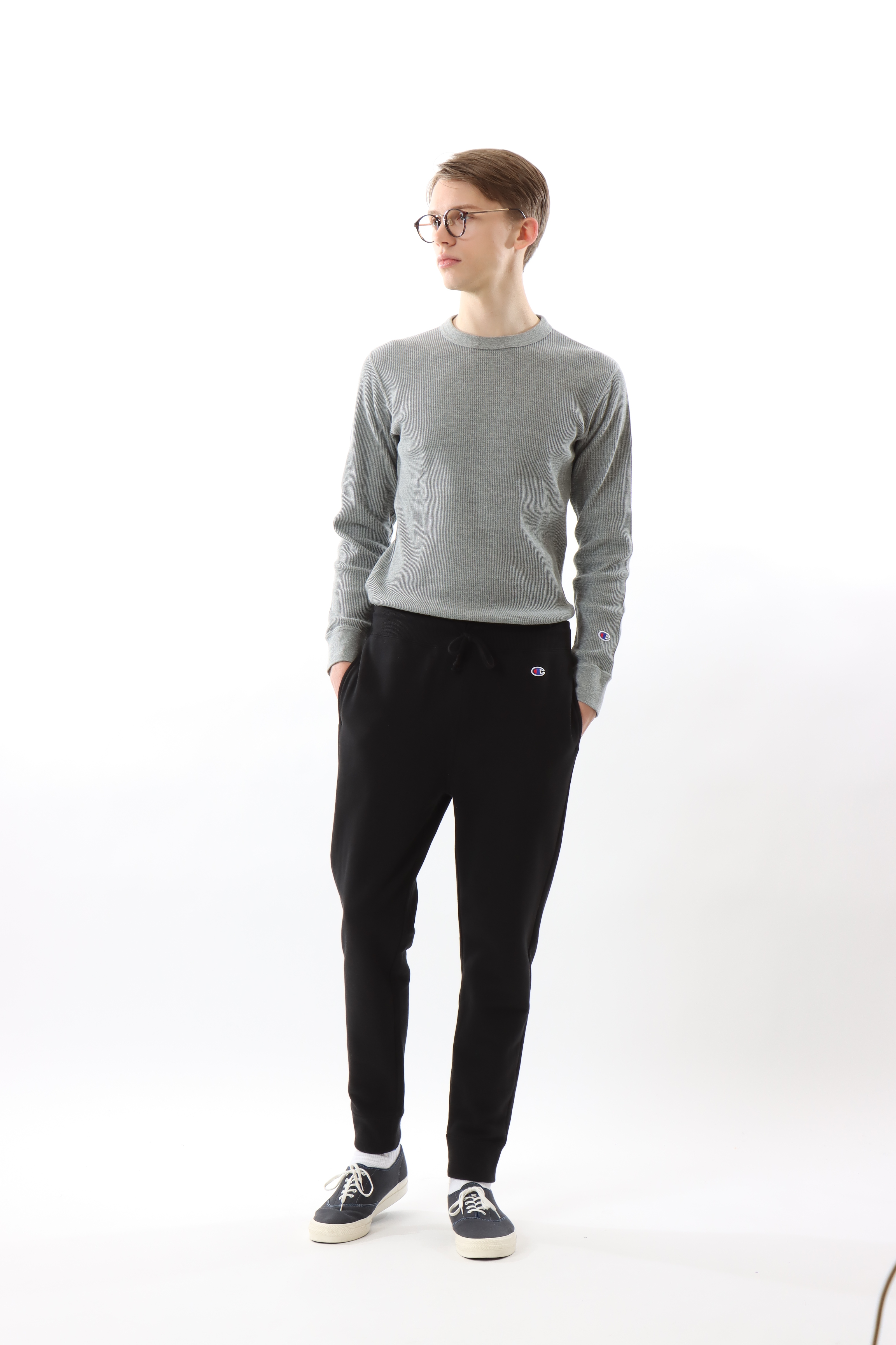 男款 BASIC 刷毛休閒運動棉褲-黑色（C3-Y223-090）