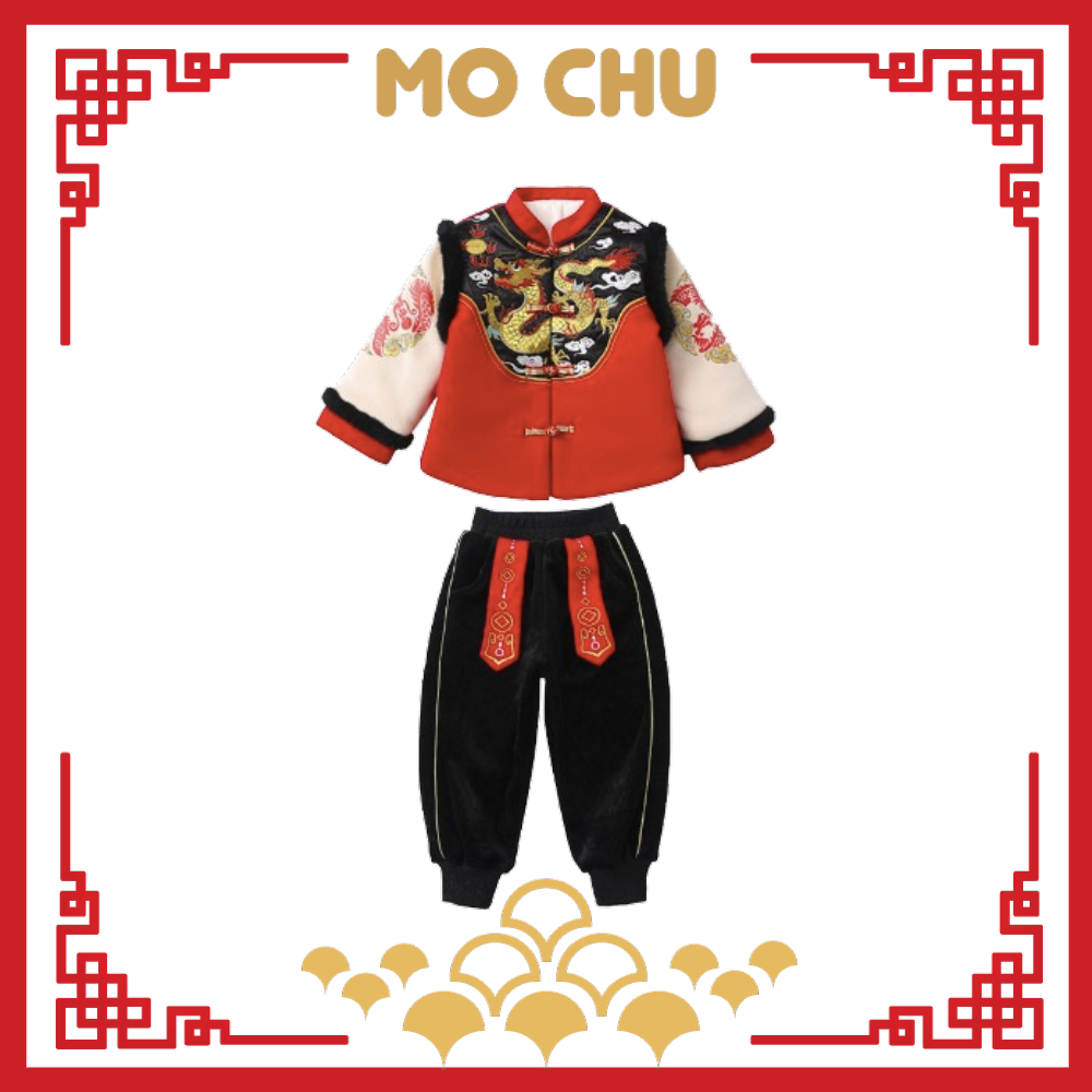 (140現貨)雲龍吐珠加絨加厚套裝