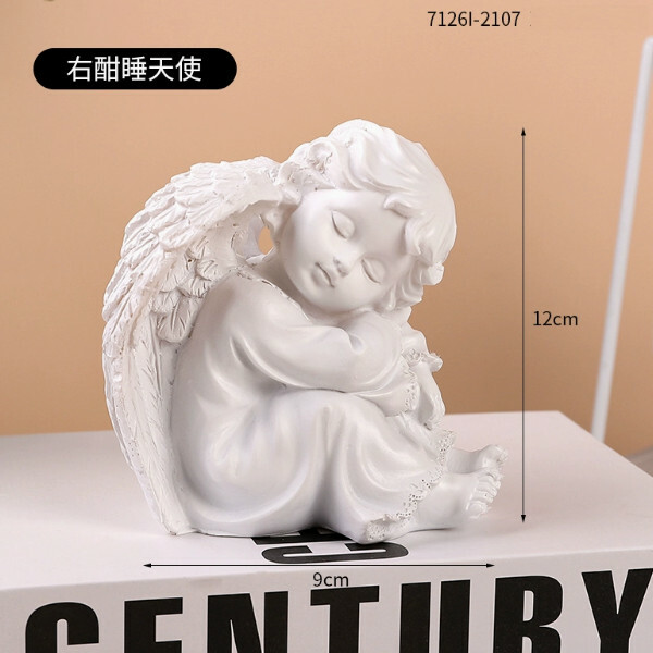 歐式雕塑小天使--可愛石膏擺飾 拍照雕像道具【右酣睡天使】1件